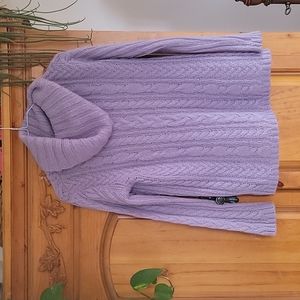 Lavender sweater with oversized turtleneck/ Cowell neck Jones New York s